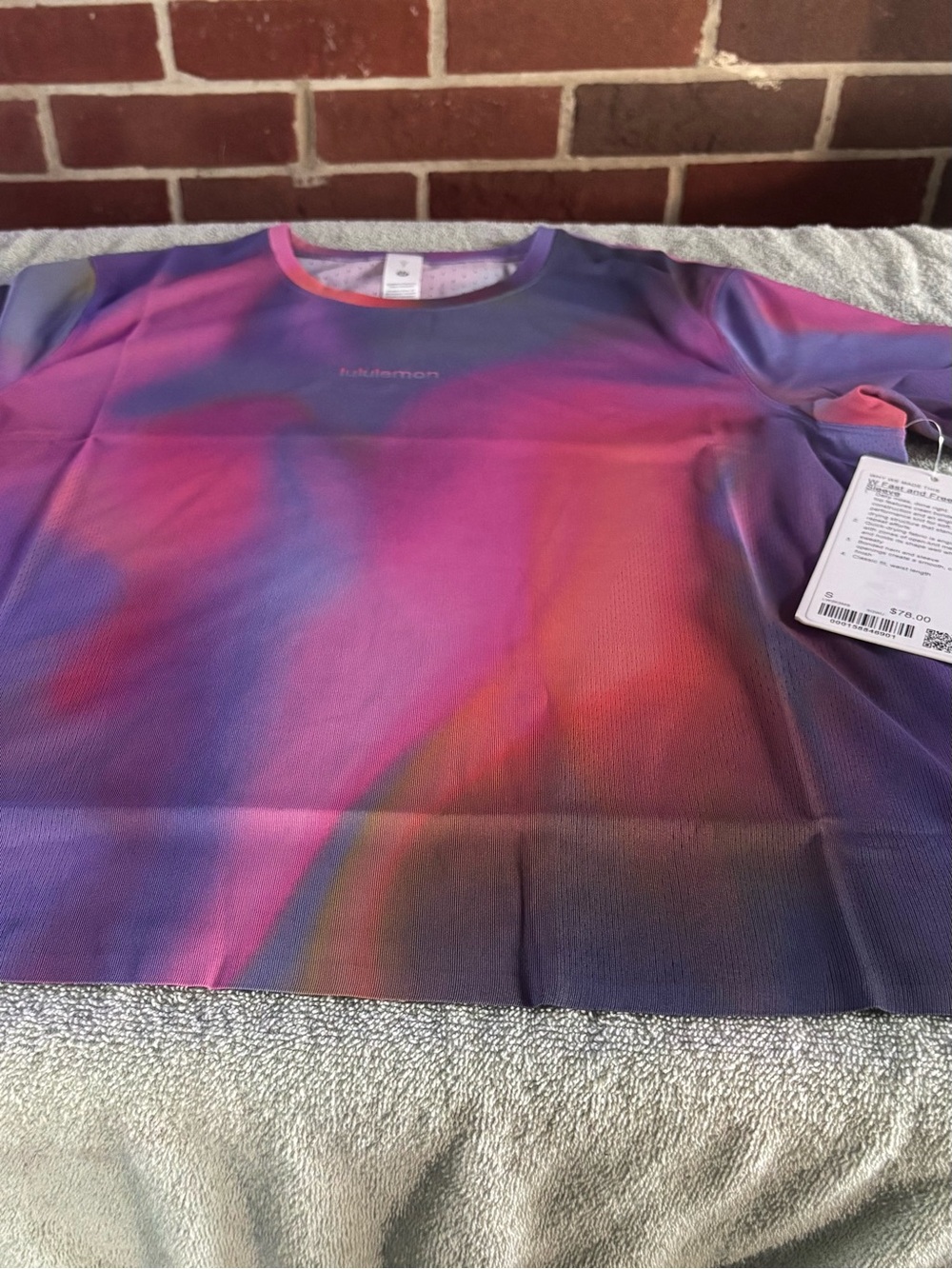 lululemon athletica Short Sleeve Top - Pink, Purple & Blue Gradient